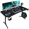 Furmax 55 Inch Gaming Desk T-Shaped PC Computer Table with Carbon Fibre Surface Free Mouse Pad Home Office Desk Gamer…