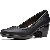 clarks emily alexa block heel leather pump