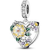 Parmuz 925 Sterling Silver Charms for Bracelet Necklace Mom Heart Love Dangle Charm Beads for Women Mother Pendant Jewelry