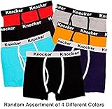 Knocker Men's 4 Pack of Stretch Cotton Color Boxer Briefs-2XL