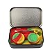 Stainless Steel Tin Box 2-5ml Silicone Wax Container Jars Non-Stick Storage Wax Carrying Case With Extra Tool (Red/Yellow/Green)