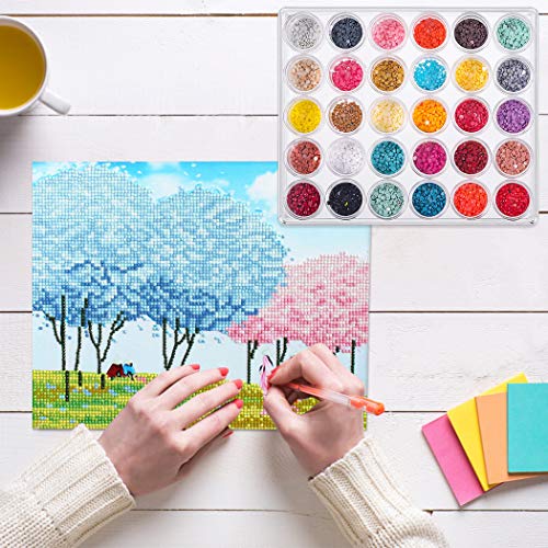 Legendog 30 Grids Diamond Painting Storage Containers, Clear Plastic Bead Storage Containers Light Boxes for Diamond Painting, Embroidery Accessories Diamond Art Painting Tool Boxes Organizers