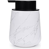 Bosilunlife Hand Soap Dispenser - Marble Lotion Dispenser 12Oz Ceramic Soap Dispenser Bathroom Refillable Liquid Pump Dispenser for Bathroom Kitchen Dispenser for Dish Soap with Easy-to-Press Pump
