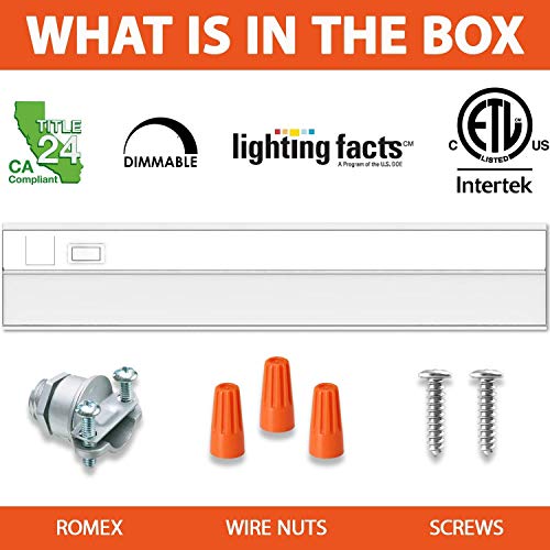 Hardwired LED Under Cabinet Task Lighting - 14 Watt, 21", 4000K (Cool White), Wide Body, Long Lasting Metal Base with Frost Lens
