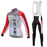 Coconut Ropamo Fall Men's Long Sleeve Cycling Jersey + Bib Pants with Padded Biking Tights