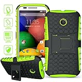 ElBolt Motorola E / Moto E 3 in 1 Bundle Armor Grenade Viewing Stand/Kickstand Hard Gel Case- Green (Free Ultra-Sensitive Stylus Pen and Premium Screen Protector by ElBolt TM)