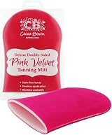 Cocoa Brown Deluxe Double Sided Tanning Mitt Pink Velvet Flawless Application view 2