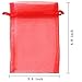 Akstore 100pcs 3.6x4.8''(9x12cm) Organza Gift Bags, Drawstring Pouches - Jewelry, Party, Wedding Favor, Candy Bags (Red)