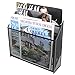Black Metal Mesh Stair-Step Design 3 Compartment Countertop Brochure Rack / Desktop Magazine Holder