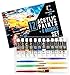 Creative Joy CJAPB01 Acrylic Paint Set & Brushes Vivid Paint Sets Include 6 Brushes-Great for Artists and Hobby Painters from Kids through Adults-Beginner to Expert Acrylic Paint Kits (12 Paints) primary