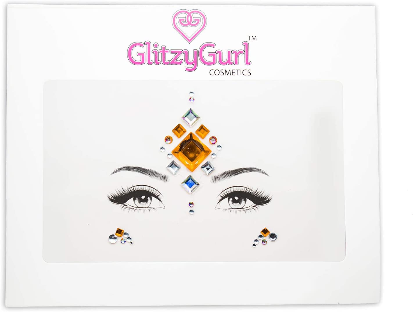 Face Gems Irridescent Temporary Tattoo Stickers Acrylic Crystal Holographic Glitter Stickers Waterproof Face Jewels Rhinestone for Party, Rave Festival, Dress-up (Arabian Dream)