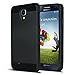 ULAK Galaxy S4 Case, S4 Case - Hybrid Slim Hard Back Case Cover Rubber Bumper 2in1 Rigid Plastic Shell + TPU Daul Layer w/Card Storage for Samsung Galaxy S4 I9500 (Black/Black)