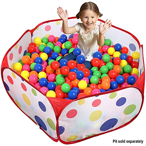 Click N' Play Pack of 100 Phthalate Free BPA Free Crush Proof Plastic Ball, Pit Balls - 6 Bright Colors in Reusable and Durable Storage Mesh Bag with Zipper