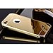 iPhone 5C Case, Silverback(TM) Luxury Metal Air Aluminum Bumper Detachable + Mirror Hard Back Case 2 in 1 Cover Ultra-Thin Frame for Apple iPhone 5C -Gold
