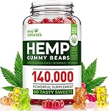 Evo Naturals Hemp Gummies -140,000mg Blend - 2,333mg Hеmp in Each Gummy - Relaxing Hеmp Oil Gummies - Stress & Anxiety Relief - Effective Mood Support - with Omega 3, 6, 9 & Vitamin E, B - Made in USA