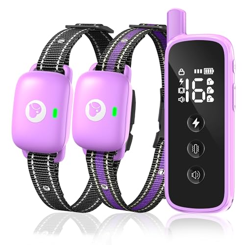 Photo 1 of ** Remote Control** Heaflex Dog Shock Collar with Remote Control - Rechargeable Training Collar for Dogs, Beep/Vibration/Shock, Security Lock, 2600FT Range IP68 Waterproof Electric Collar for 10-120lbs All Breeds, Purple