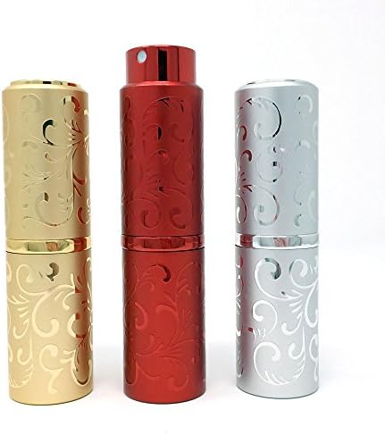 Rivertree LifeSet of 3 Christmas Joy Twist Up Aluminum & Glass 10ml Empty Spray Bottles for Esssential Oil Blends