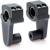 APE RACING Pivoting Handlebar Risers &ndash; 2'' Height Rise CNC Aluminum Mount for 7/8'' &amp; 1-1/8'' Handlebars &ndash; Fits 7/8'' Stem Clamp Black