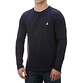 Nautica Men's Long Sleeve Crew Neck T-Shirt Shirt, Navy, Large