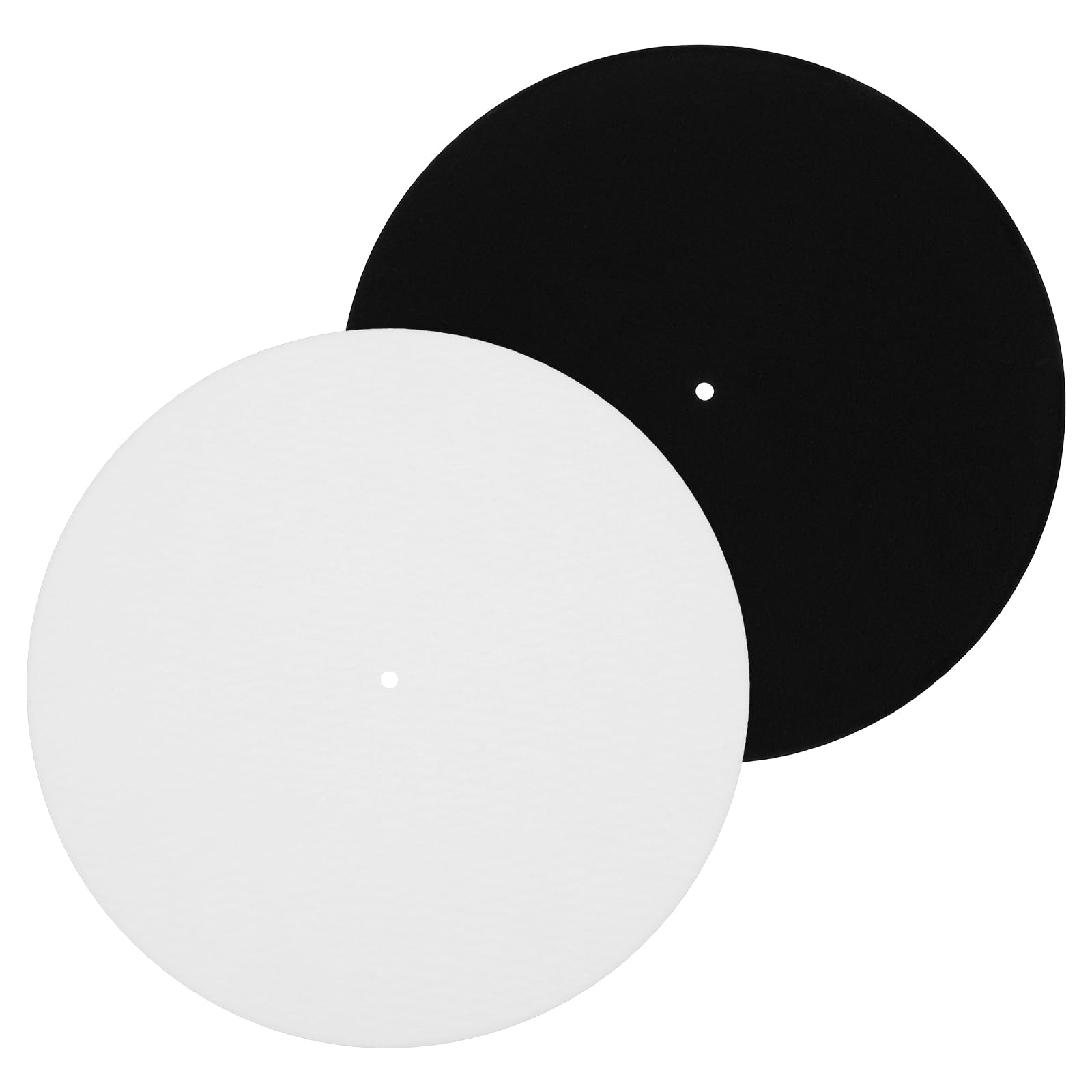 Photo 1 of 2 PCS Record Player Mat, 12 Inch Turntable Slipmat Mat, Anti-Slip Felt Record Player Platter Mat, Vibration Reduction Slipmat for Vinyl Record Players (Black, White)