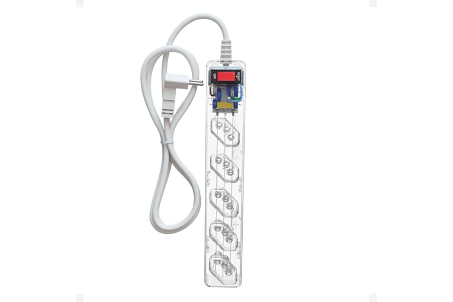 Filtro de Linha CLAMPER iCLAMPER Energia 5, 5 Tomadas, Proteção Contra Surtos Elétricos, 10A, Bivolt, Cabo 1m, Transparente