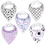 Baby Bandana Drool Bib Gift Set (5-Pack) for Girls Diamonds and Pearls Set by Oma & Opa