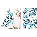 Somotersea 24PCS 3D Butterfly Wall Decal Double Wings Removable Refrigerator Magnets Stickers Decor for Kids Room Decoration Home and Bedroom Art Mural Blue