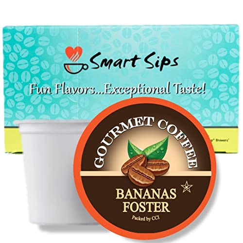 Bananas Foster Coffee, Medium Roast Gourmet Flavored Coffee Pods, 24