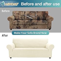 Asnomy Couch Covers for 3 Cushion Couch Stretch