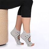 Yoga and Pilates Grip Toeless Socks Organic Cotton Barre Workout Non Slip with Grips Non Skid Exercise Gym for Women by Ekko Yoga