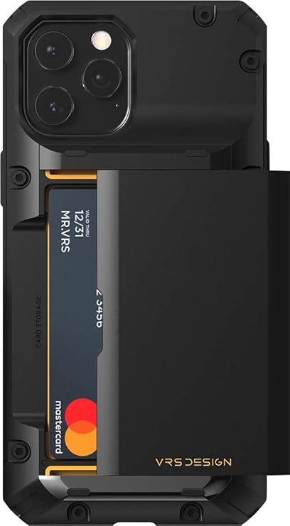 Amazon Vrs Iphone12pro Max 対応 ケース カード 収納 3枚 耐衝撃 携帯ケース 衝撃 吸収 ハイブリッド ハード カバー 背面 スライド 式 カードケース 付き タフ スマホケース Iphone 12 Pro Max アイフォン12 Pro Max