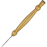 MCSDFN Multifunctional Sewing Awl Tool with Wooden Handle - Precision Stiletto Pressing Tool for Quilting, Leathercraft & Fab