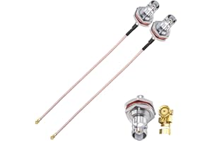 TUOLNK BNC IPX MHF1 Bulkhead Waterproof Coax Cable - Female to U.FL IPX Coaxial Cable 8inch(20cm) RG178 Pigtail Jumper - UFL Mini PCI 50ohm for PCI WiFi Card Wireless Router 2 Pack