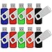 JUANWE 32GB USB 2.0 Flash Drive Thumb Drive Memory Stick Swivel Design Pen Drive for PC/Laptop/External Storage Data Portable USB Pen Drive, Black/Red/Blue/Green/Orange (32GB, 5 Mixed Color)