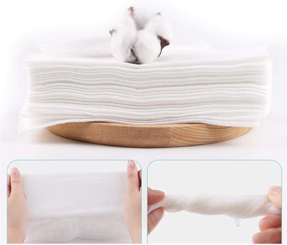 50 Pcs Soft Cotton Disposable Facial Towels Face Eye Makeup Remover