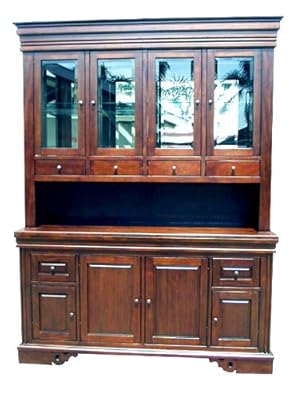 D-Art Big Hutch China Cabinet – Mahogany Wood for Elegant Storage