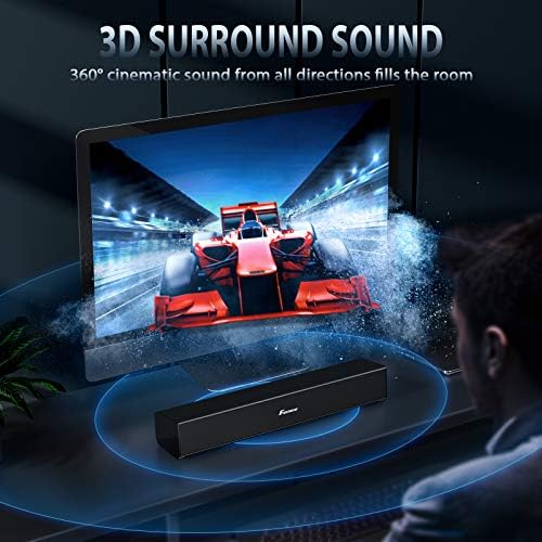 Computer Speakers, Foxnovo Wireless & Wired PC Soundbar, 20W Powerful Stereo Audio USB-Powered Computer Sound Bar Speaker for PC Desktop Laptop Smartphone Tablet TV, 3.5mm Aux-in & RCA Connection 2 Computer Speakers, Foxnovo Wireless & Wired PC Soundbar, 20W Powerful Stereo Audio USB-Powered Computer Sound Bar Speaker for PC Desktop Laptop Smartphone Tablet TV, 3.5mm Aux-in & RCA Connection
