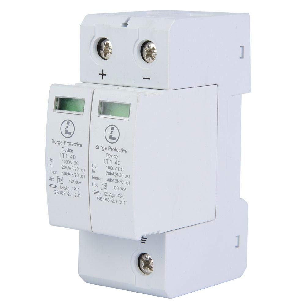 Samfox Photovoltaic Surge Protector, 2P 40KA Low-Voltage Arrester DC Lightning Protection Device for Photovoltaic, Balcony Power Stations