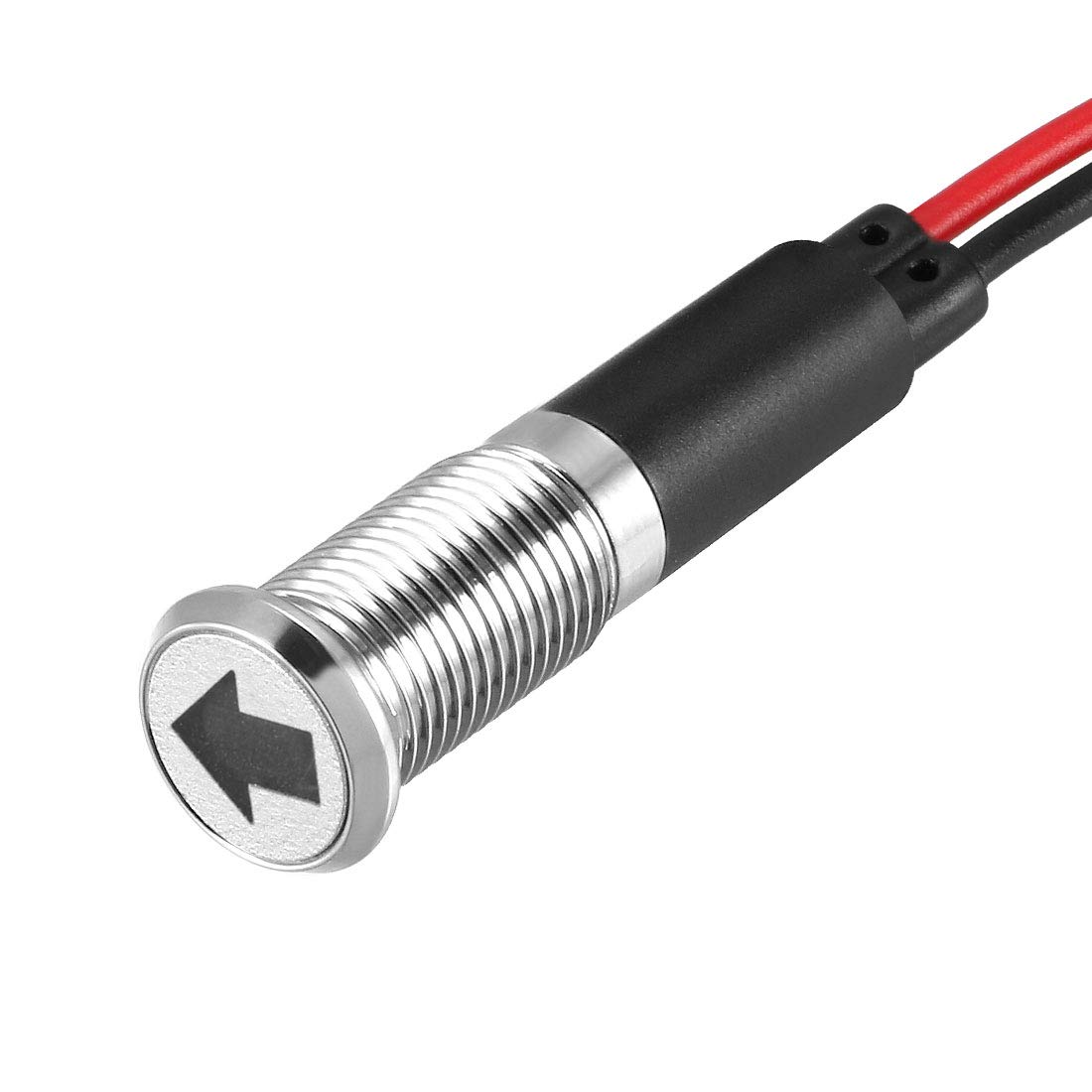 uxcell Indicator Light DC 12V 8mm Red LED Metal Shell with Symbol (Turn Signal Lamp)