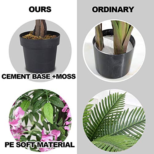 Goplus 6FT Ficus Artificial Tree, Fake Wisteria Tree in Nursery Pot