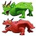 ValeforToy Dragon Toys,8 Inch Rubber Dinosaur Dragon Toys Set,Food Grade Material TPR Super Stretchy, Realistic Dragon Figure(Red&Green) Teething Bathtub Party Favors Learning Boy Kid Squish Toys