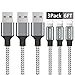 iPhone Charger, KOQIDA Lightning Cable 3PACK(6FT) Extra Long Nylon Braided Cables Syncing and Fast Charging Cord