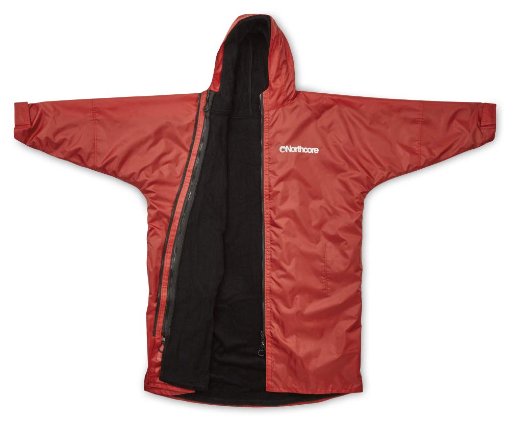 Northcore Beach Basha Pro 4 Season Changing Robe Red Noco24J - Unisex with thermal insulation. Breathable