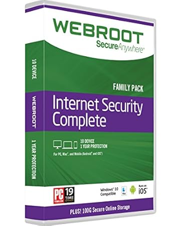 Webroot Internet Security Complete with Antivirus Protection 2018 | 10 Device | 1 Year Subscription | PC Download