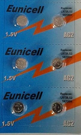Versand mit Tracking – Eunicell 6 Knopfzellen Alkaline AG2/G2/G2 LR59/GP397/SR726 W/396/397