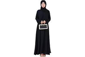 Zofocy Solid Color Women Abaya Modest Muslim Prayer Robe Long Sleeve Dubai Maxi Dress Islamic Lightweight Dress