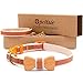Pettsie Breakaway Cat Collar with Bow Tie and Matching Bracelet–Adjustable Cotton Kitten Collar with Safety Buckle for Cats and Small Pets–Cute Cat Gift for Owners and Cat Lovers, 8-11 Inches, Orange