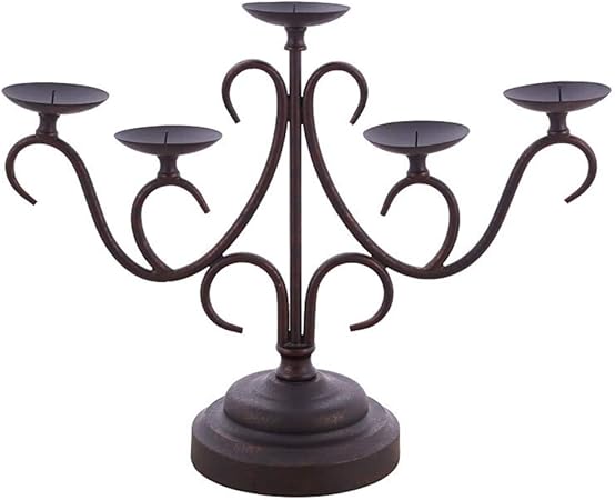 YZCM Candelabro, 5 Pulgadas, candelabro de Hierro Vintage, 14 Pulgadas