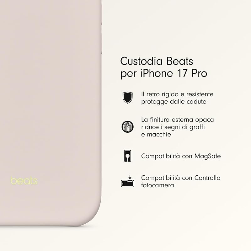 Custodia per iPhone 17 Pro con MagSafe e Controllo fotocamera, finitura opaca, fodera in microfibra – Grigio gesso