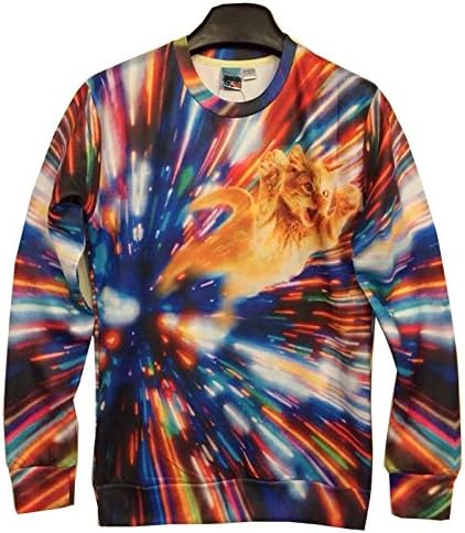 TOPDCLSN Men/Women's 3D Hoodies Funny printed animal through time space cat space galaxy 3d sweatshirts tops